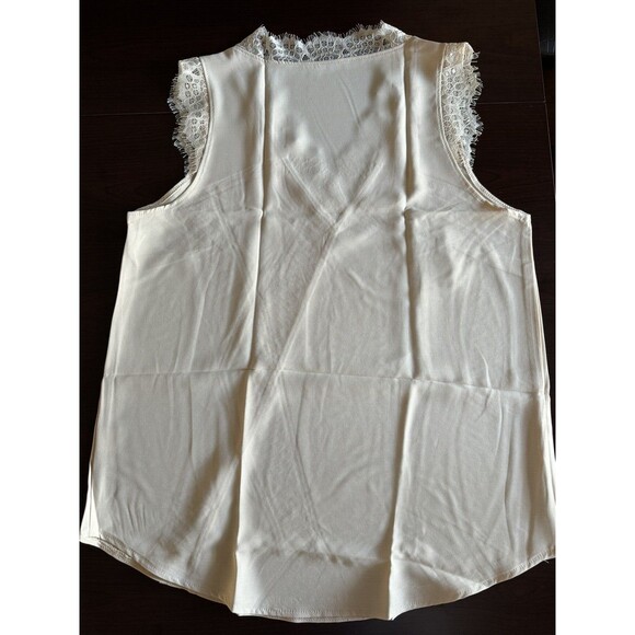 ROSKIKI Women's Solid Sleeveless top Wrap V Neck Lace Trim Cami spring summer - Picture 3 of 8